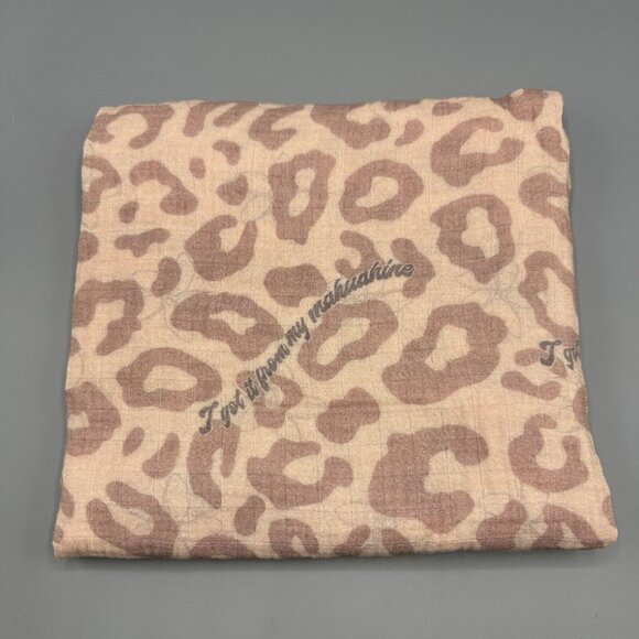 Muslin Swaddle Blanket I GOT IT FROM MY MAKUAHINE Leopard Plumeria Print 43 x 44 - Picture 1 of 4